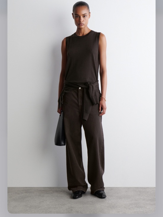 COS Pants - Cos wide leg dark brown jeans